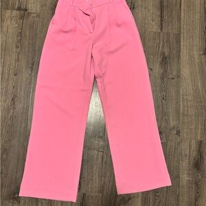 Chic Pink Wide-Leg Trousers